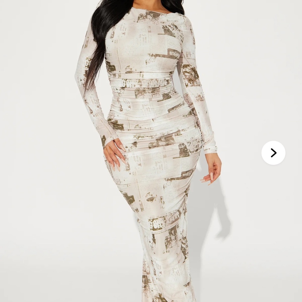 Read About It Mesh Maxi Dress - Beige